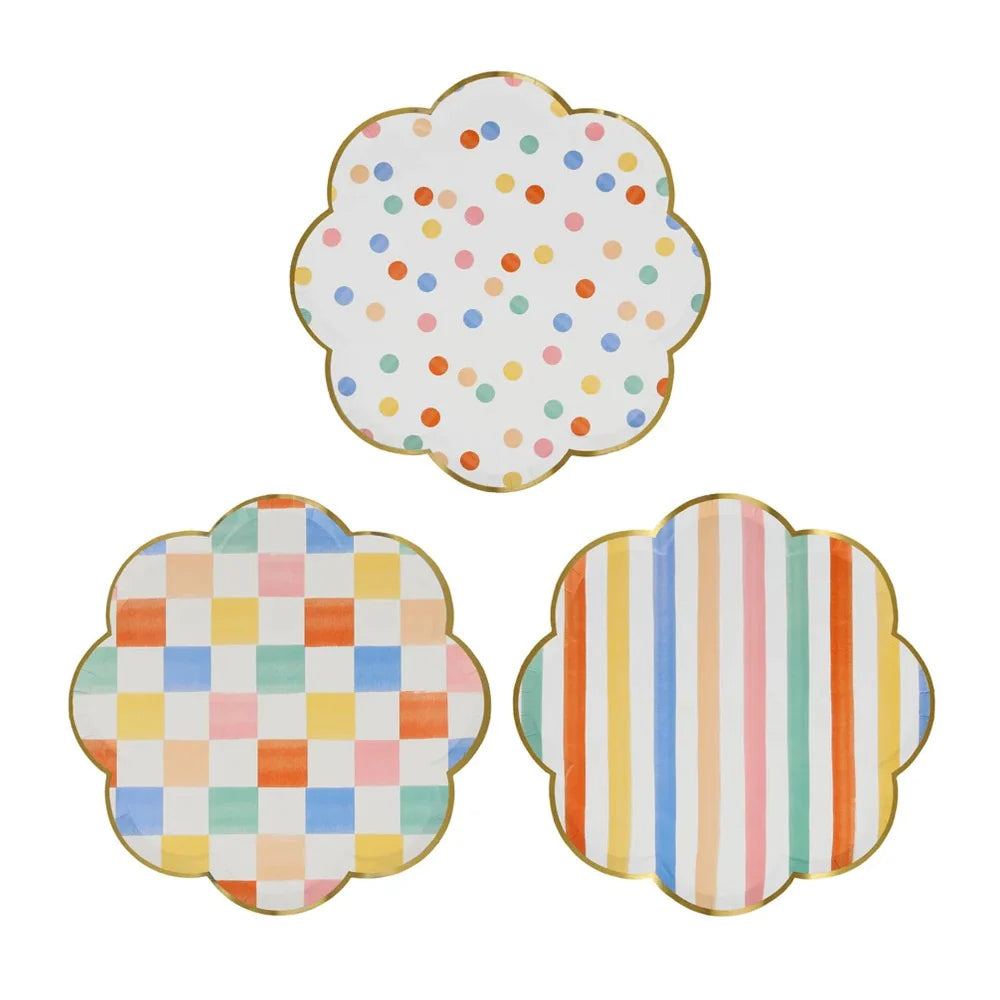 Colourful pattern side plates - Meri Meri