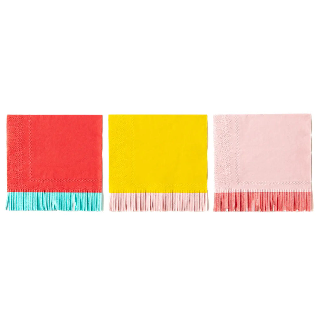 Hip hip hooray fringed cocktail napkins