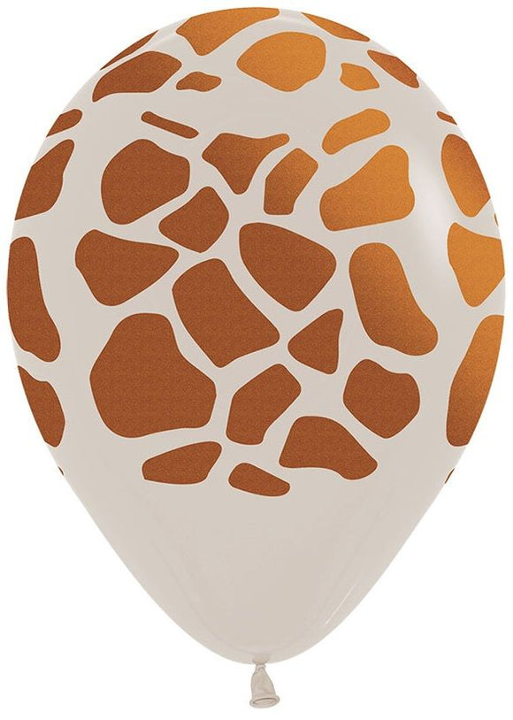 Helium inflated 11” latex balloon - Animal print (assortment)