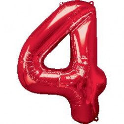 Supershape foil balloon - Red giant numbers
