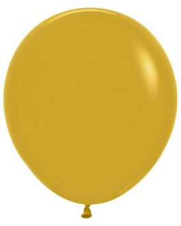 Helium inflated 18” latex balloon - Mustard