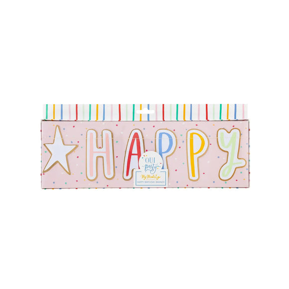 Oui party happy birthday banner