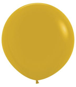 Helium inflated 24” latex balloon - Mustard