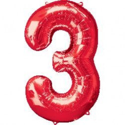 Supershape foil balloon - Red giant numbers