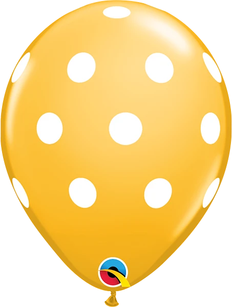 11” latex balloon - goldenrod polka dot