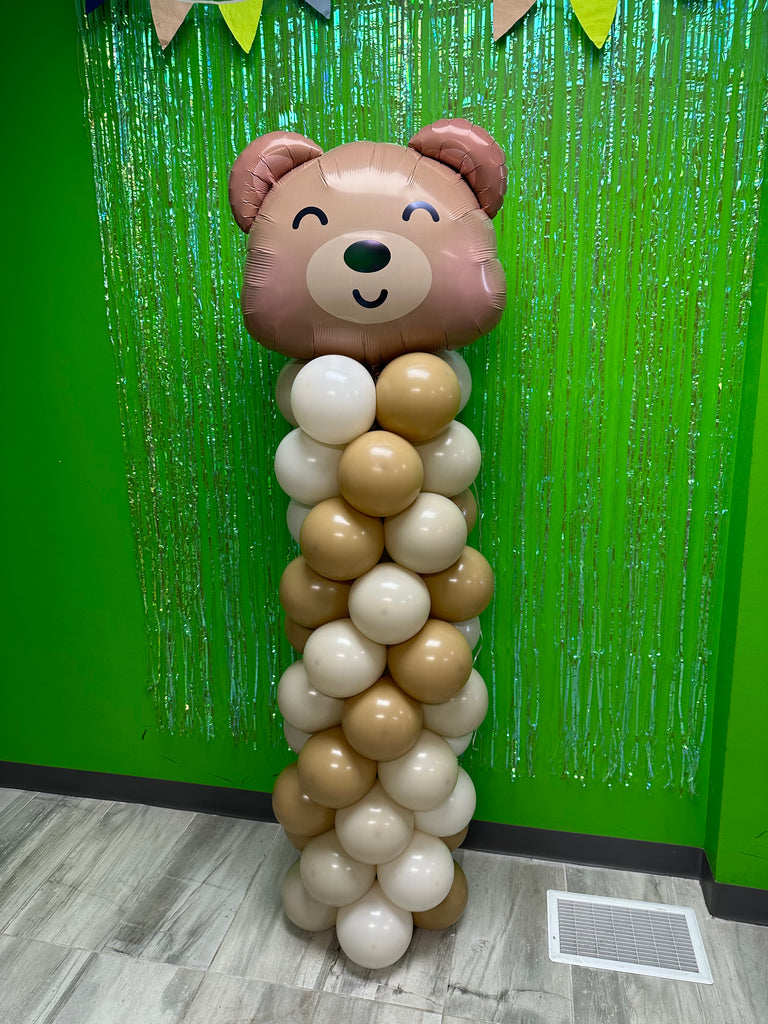 Teddy bear balloon pillar