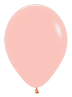Helium inflated 11” latex balloon - pastel matte melon