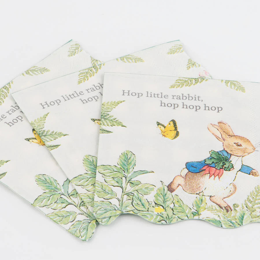 Peter rabbit in the garden cocktail napkins - Meri Meri