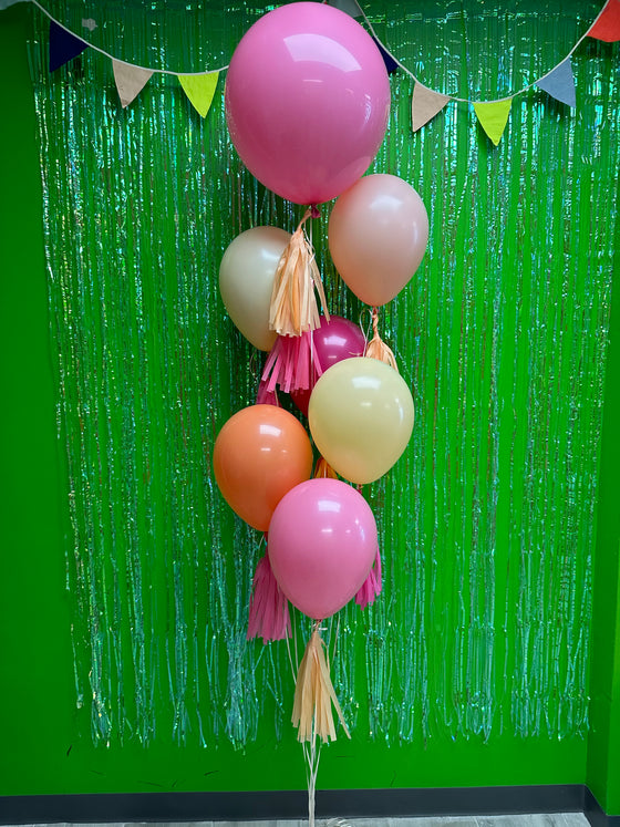Bright tassel balloon bouquet