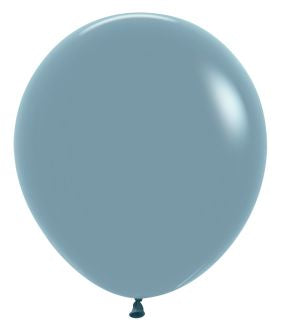 Helium inflated 18” latex balloon - pastel dusk blue