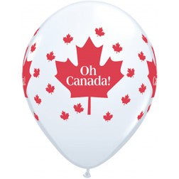 Helium inflated 11” balloon - oh Canada