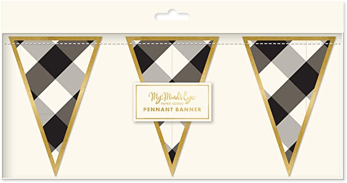 *HALF PRICE* Gingham Buffalo check pennant banner