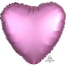 Satin luxe heart - flamingo pink