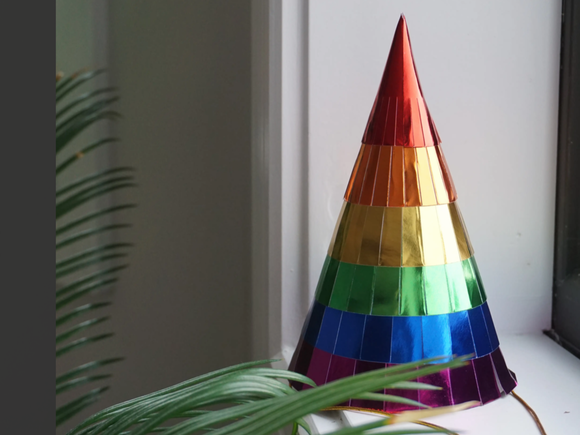 Rainbow party hats - pack of 6