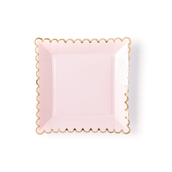Blush square plates