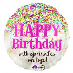Happy Birthday with sprinkles on top
