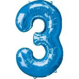 Supershape foil balloon - Blue giant numbers 0-9