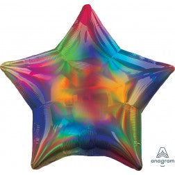 Holographic iridescent rainbow star