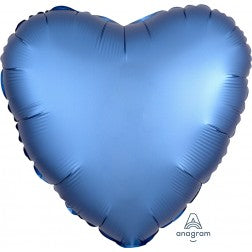 Satin luxe heart - azure