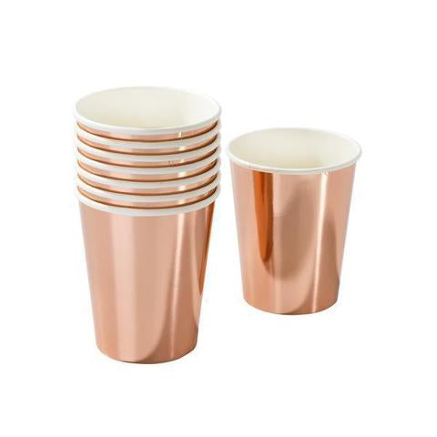 Rose gold paper cups