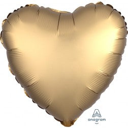 satin luxe heart - gold satin