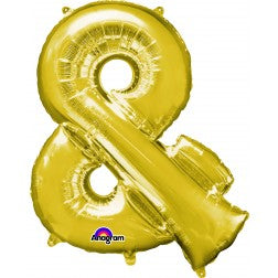 Supershape foil balloon - ampersand gold