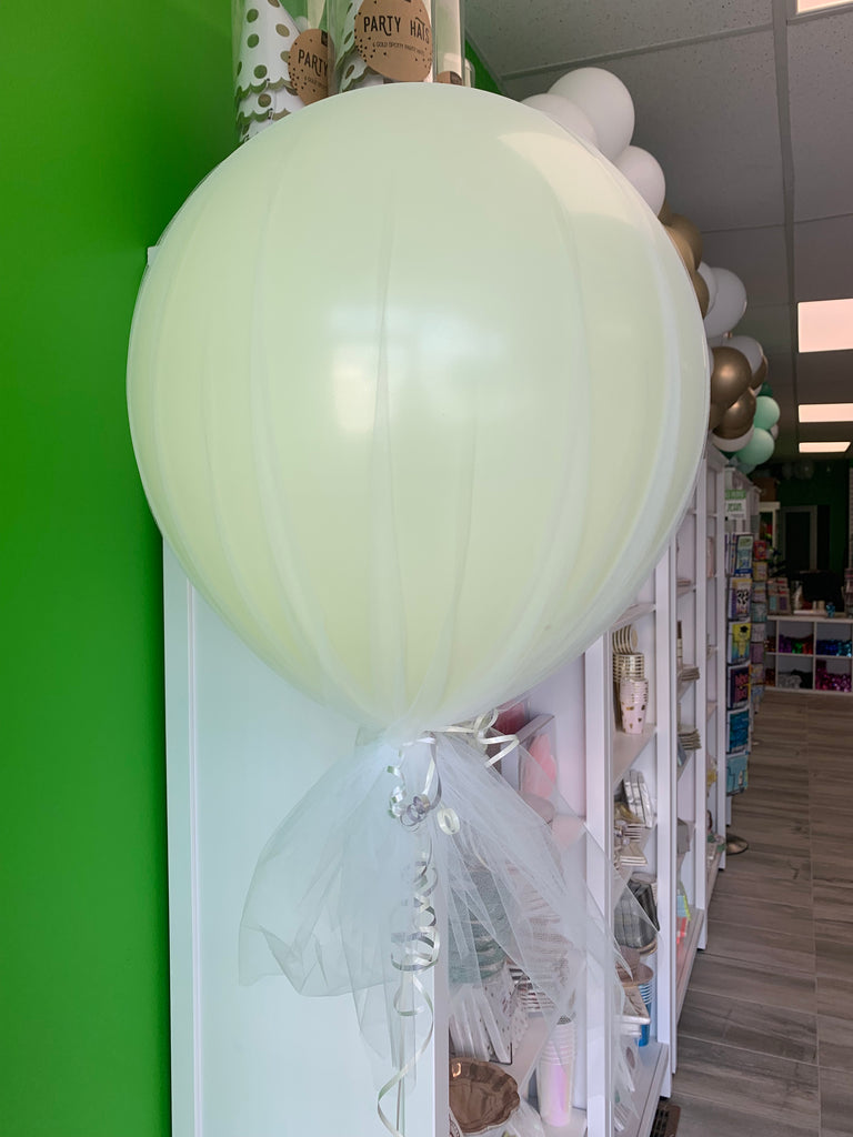 Helium inflated Matte pastel tulle balloons - weight included