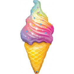 Supershape foil balloon - Rainbow swirl ice cream