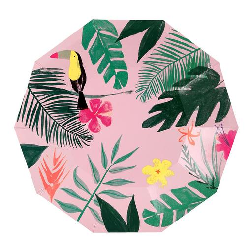 Pink Large tropical plate - Meri Meri