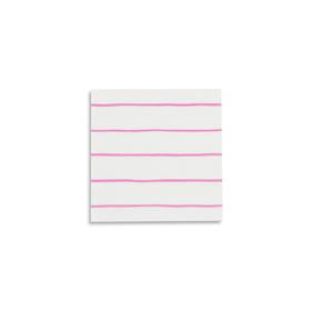 Frenchie stripes petite napkins - cerise
