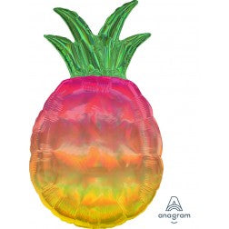 Supershape foil balloon - Holographic iridescent pineapple
