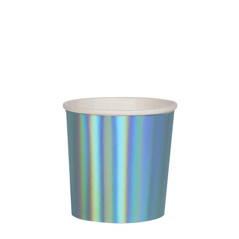 Holographic blue tumbler cups - Meri Meri