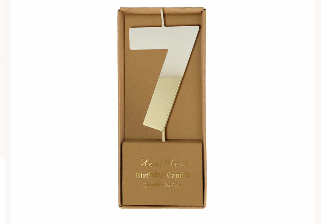 Gold dipped number candles 0-9 - Meri Meri