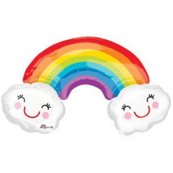 Supershape foil balloon - Rainbow with Clouds