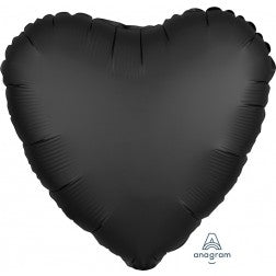 Satin luxe heart - black