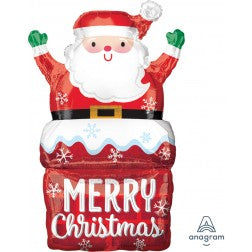 Supershape foil balloon - Santa in the chimney