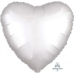 Satin luxe heart - white