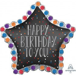 Supershape foil balloon - Happy birthday to you satin star