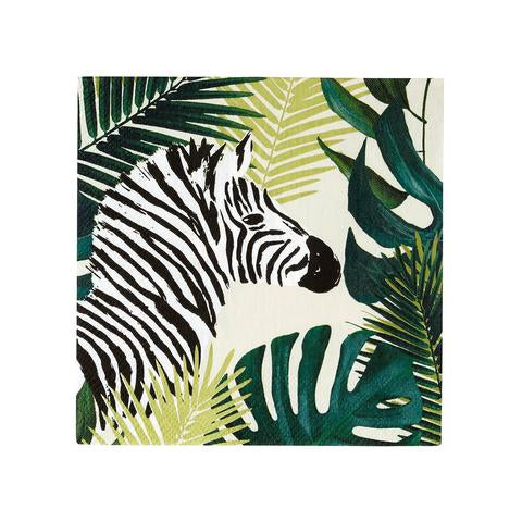 Tropical palm zebra napkins