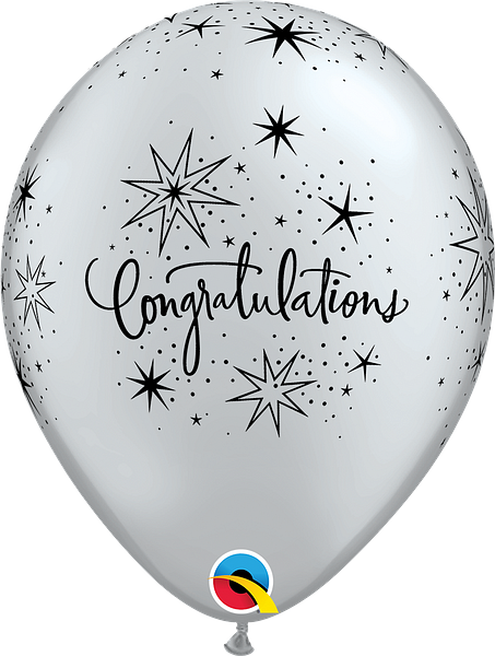 Helium inflated 11” balloon - congratulations elegant