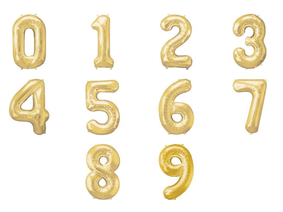 Supershape foil balloon - Gold giant numbers 0-9
