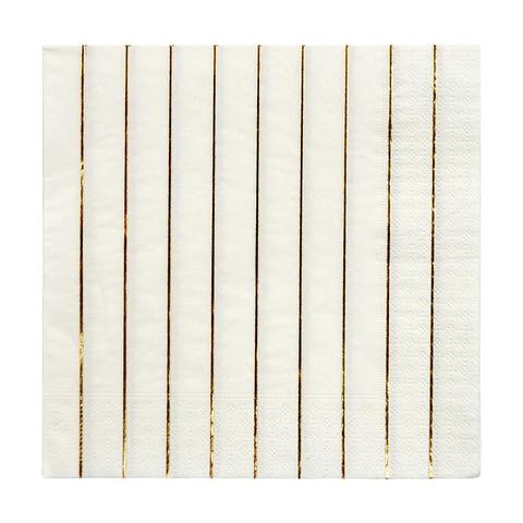 Gold striped large napkins - Meri Meri