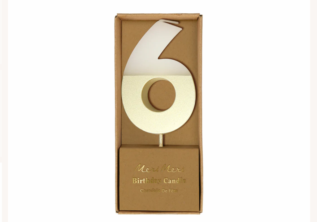 Gold dipped number candles 0-9 - Meri Meri