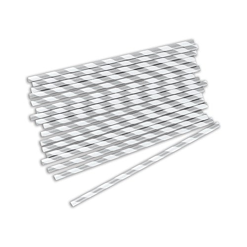 *SALE* Silver striped straws