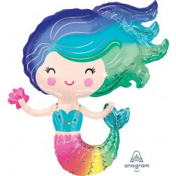 Supershape foil balloon - Colourful mermaid