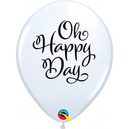 Helium inflated 11” balloon - oh happy day