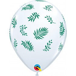 Helium inflated 11” balloon - tropical greenery