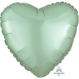 Satin luxe heart - mint green