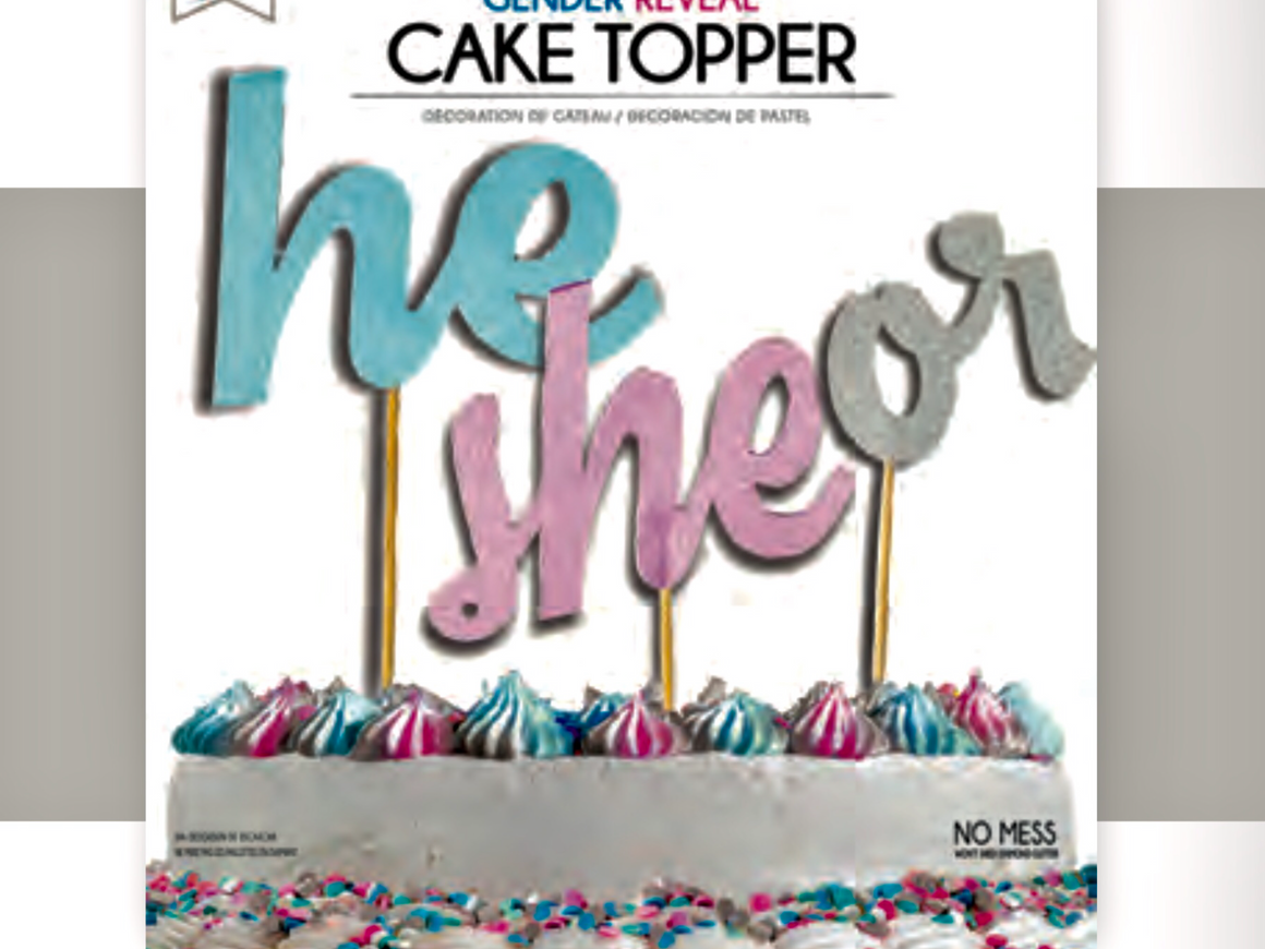 *SALE* He or she cake topper
