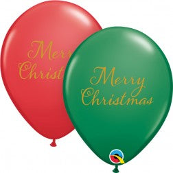 Helium inflated 11” balloon - simply Merry Christmas